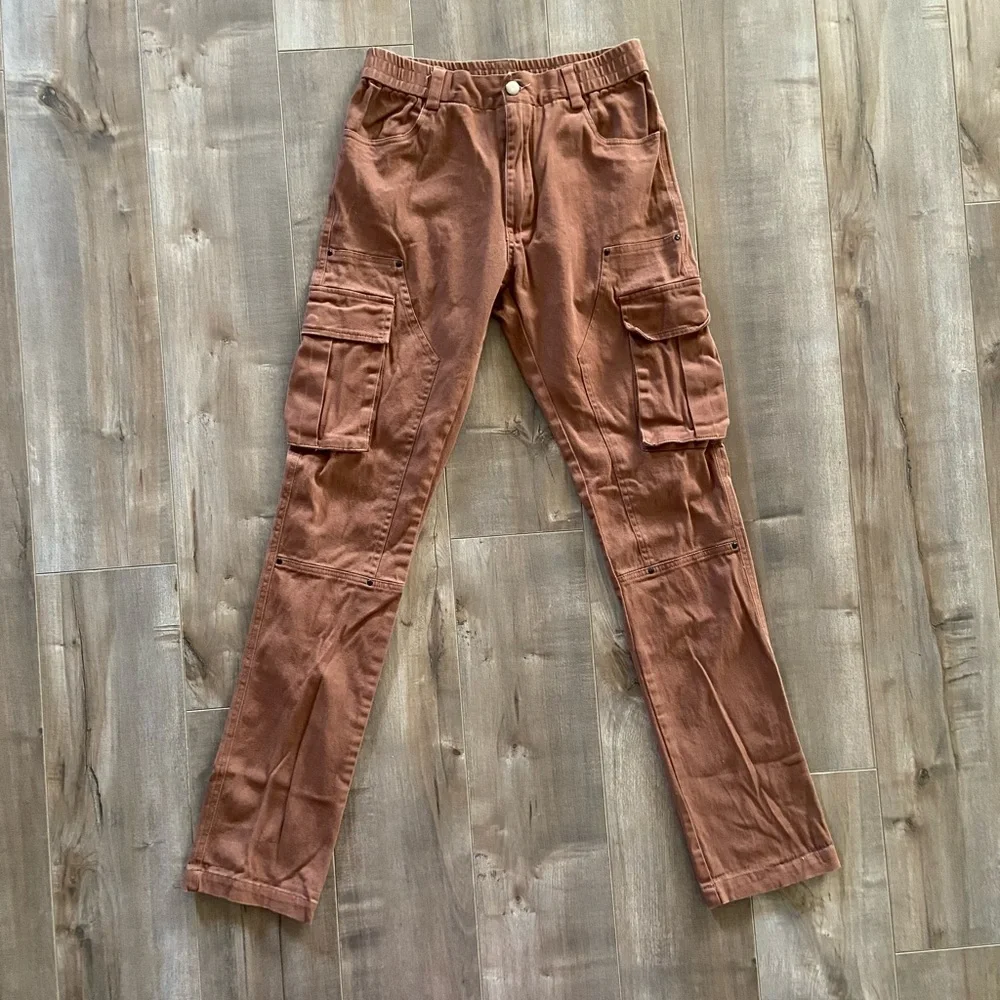 AMERICAN STITCH Stretch Cotton Twill Cargo Pants in Brown